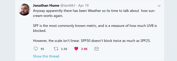 Jonathan Hume's thread about sunscreen ratings